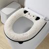 Thickened Toilet Seat Cover 2pcs Household Zipper Waterproof and Warm Toilet Seat Cushion Cover Skin Friendly Autumn and Winter