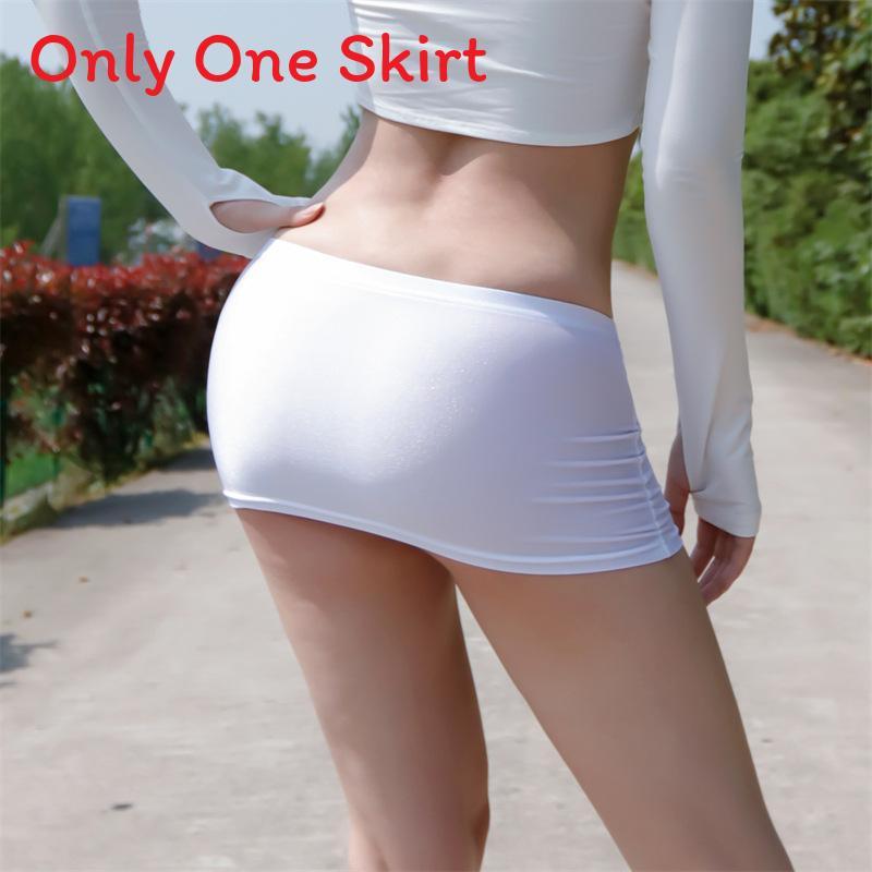 Einfarbiger High-Stretch Bodycon-Rock für Sommer-Mode und täglichen Gebrauch