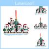 Charming Resin Penguin Family Christmas Ornaments Adorable Holiday Decorations Set