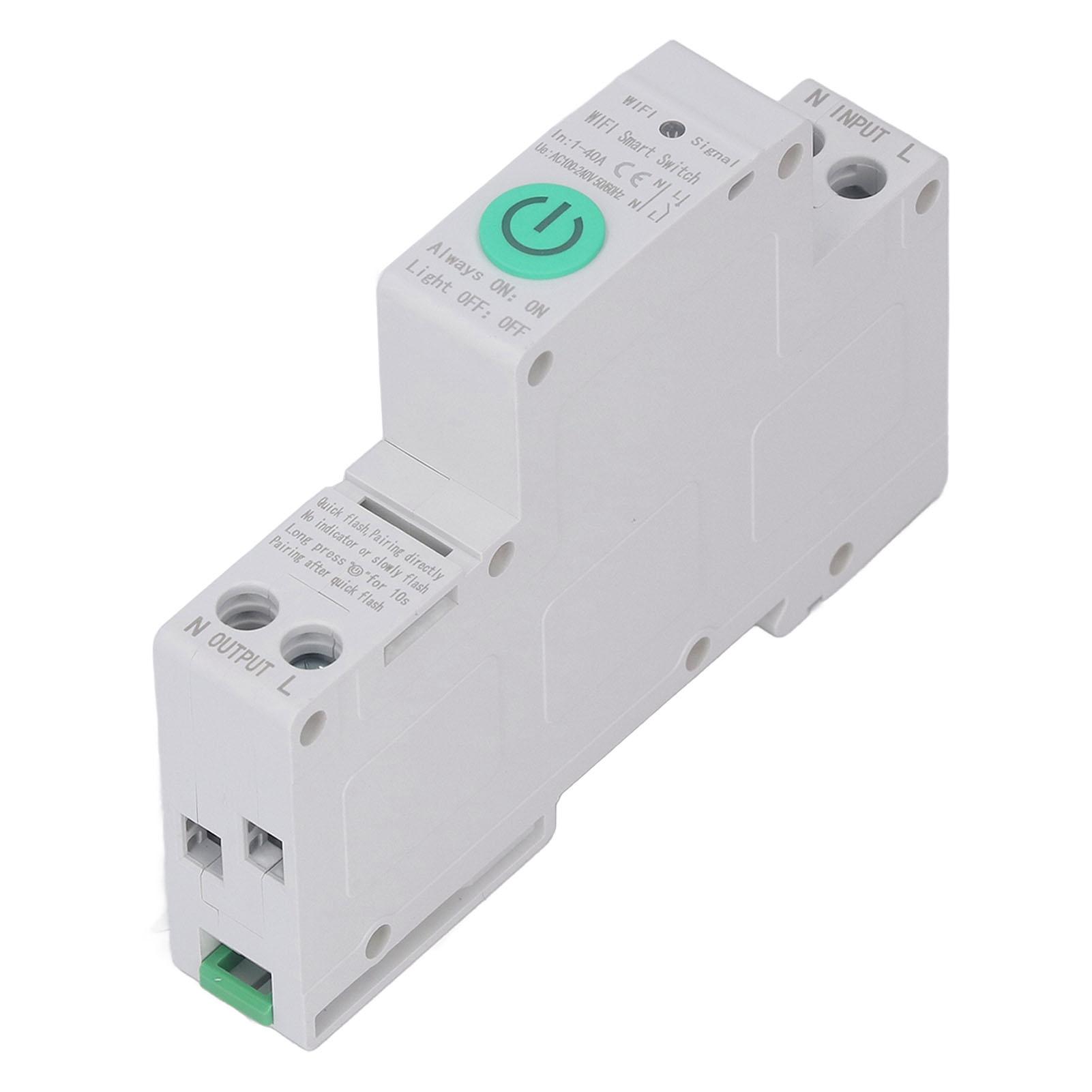

1P 40A WiFi Intelligent Circuit Breaker for Tuya APP Remote Control Leakage Metering Air Switch AC100‑240V