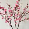Artificial Cherry Blossom Branches 34.6 Inch Faux Plum Blossom Realistic Flower Arrangement for DIY Home Wedding Party Decor