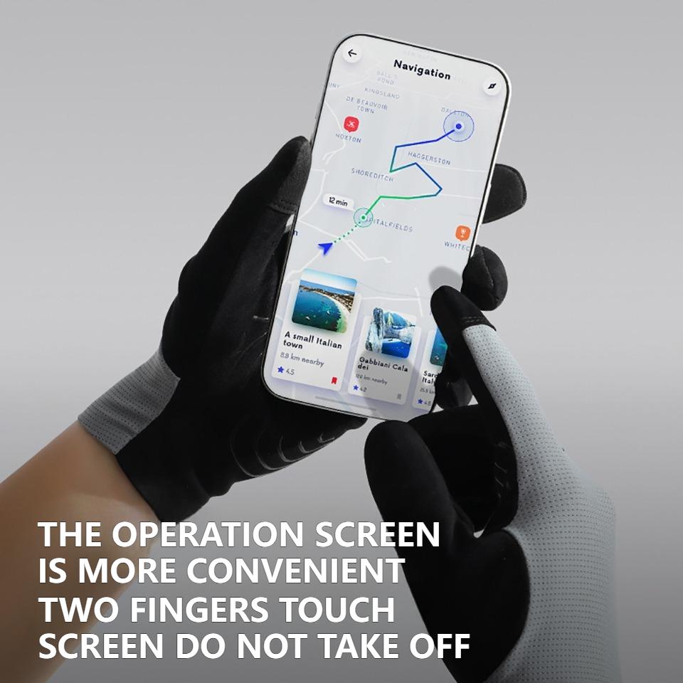 1Pair Cycling Gloves Full Finger Touch Screen Silicone Anti Slip Breathable for Road Motorcycle Bicycle