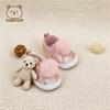 Pom-Pom Baby First Walker Shoes - Non-Slip Toddler Floor Shoes with Rabbit Design for Spring and Autumn