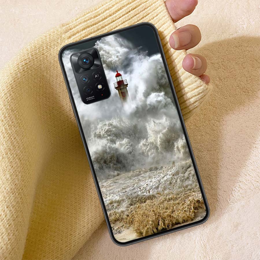 Lighthouse Phone Case For Redmi Note 13 14 15 Pro Plus 12 13C 12C 15C 9 10 10C 9T 9C 9A TPU Soft Cover Clear Cell Cases Shockpro