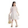 Big Girls Puff Sleeve Short Sleeve Princess Dress Casual Summer Sweet Kids Dress