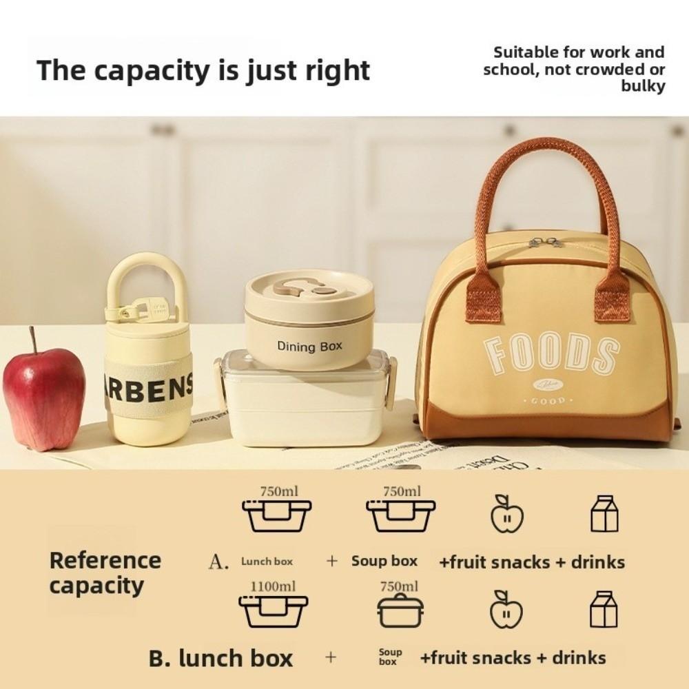 Waterproof Lunch Bag Foldable Picnic Handbag Fashion Insulated Thermal Bag Storage Pouch