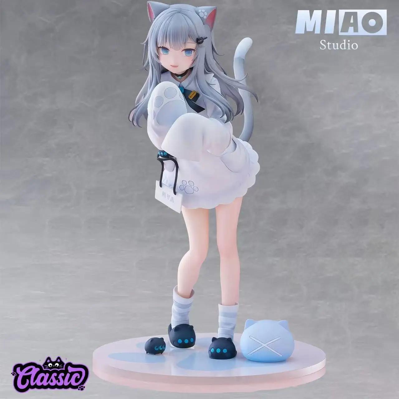 Cute Hand-made Ornaments Japanese-style Gancheng Cat Limited Edition Beautiful Girl GK Figures Trendy Toy Model Statue Ornaments