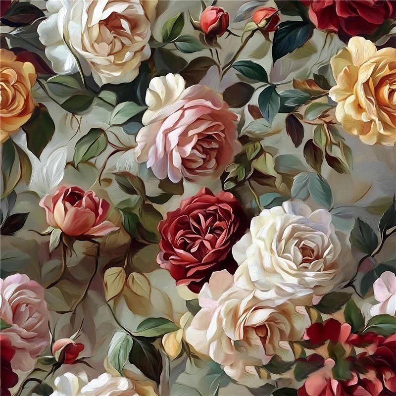 Vintage Floral Wallpaper Wainscoting Sticker Self-Adhesive Waterproof Moisture-Resistant Wall Decoration Renovation Upcycling