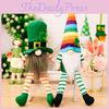 Adorable Saint Patrick's Day Plush Doll With Green Leaf And Rainbow Design For Festive Decor