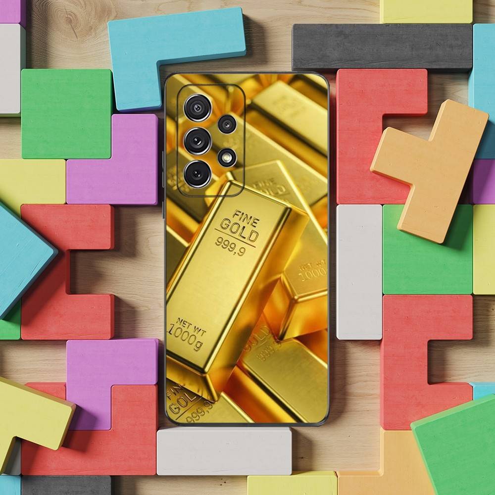 Cool Art Gold Precious Case For Samsung S22,S25,S24,S23,Ultra,FE,S20,S10,Plus,S21,S9,Lite,Soft Silicone Black