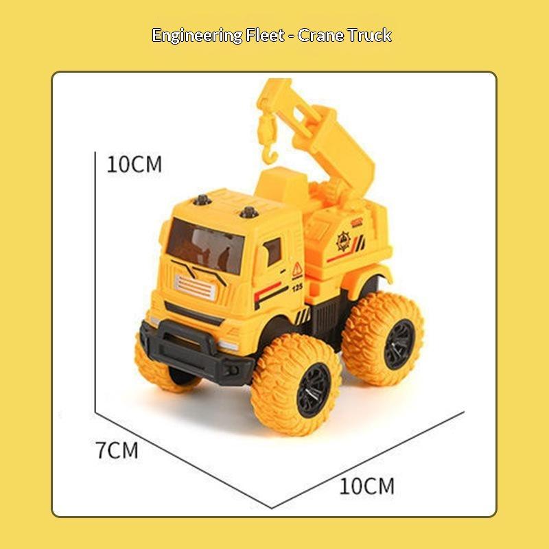 1Pcs Inertia Simulation Truck Toy Engineering Military Fire Sanitation Vehicle With Big Tire For Kids Play Birthday Gift