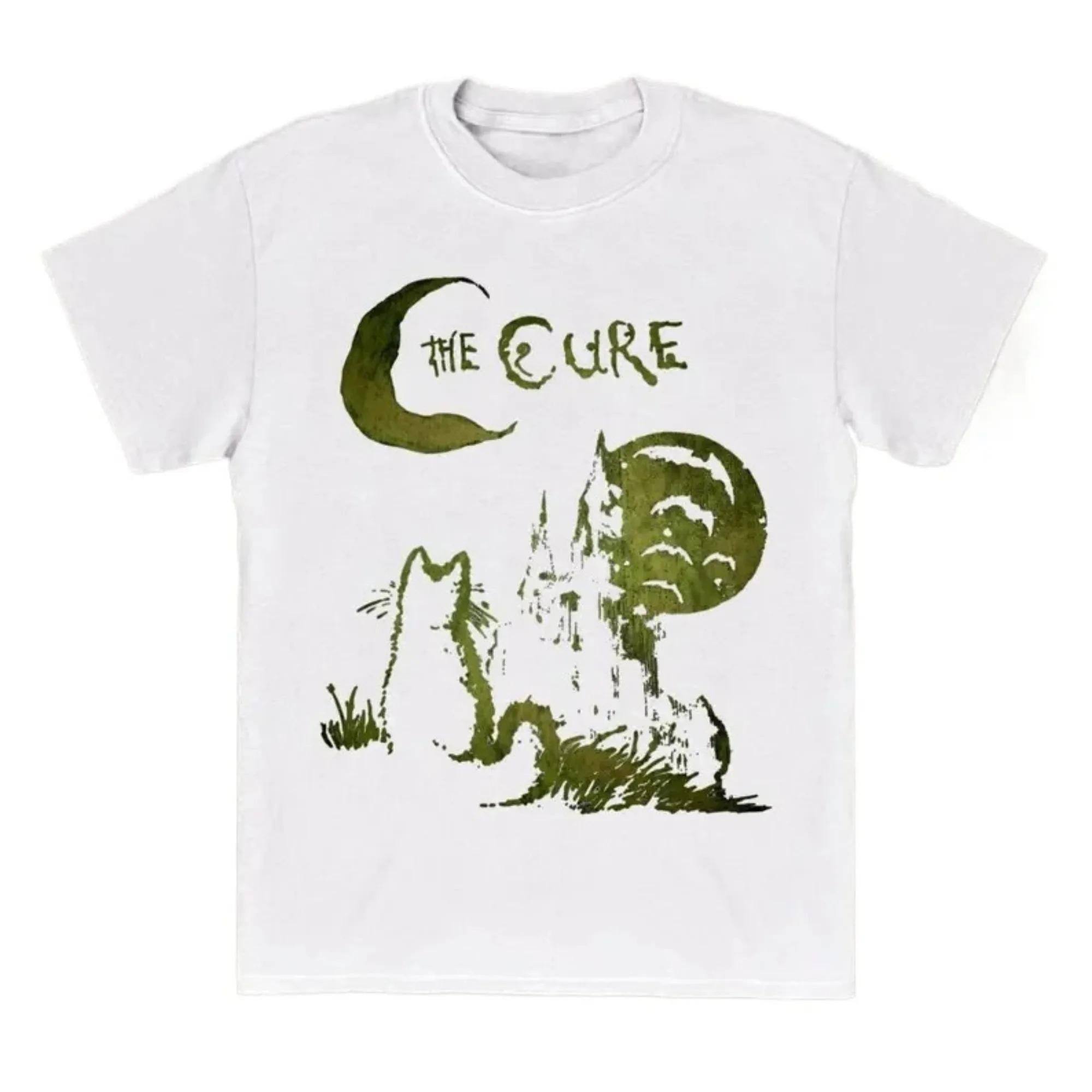 

2026 The Cure Cat T-shirt 90s Alt Indie Rock Clothes Band T Shirt Hip Hop Tee Men Women Clothing Y2k Tops Streetwear Oversized Tshirt S