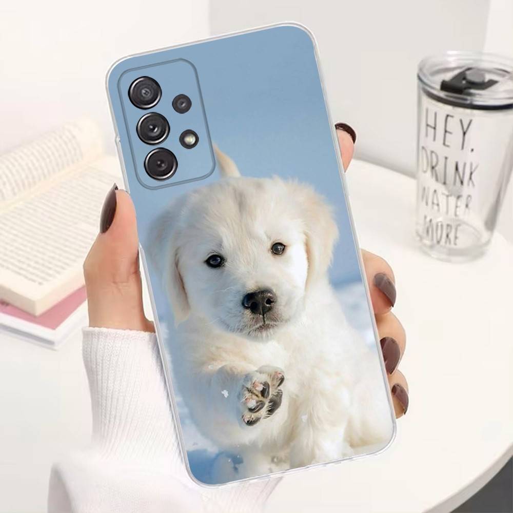Cute Maltese Dog Phone For Samsung A30,71,51,S20,10,9,Ultra,FE,Lite, S21,23,22,PIus,Transparent, Silicone Case