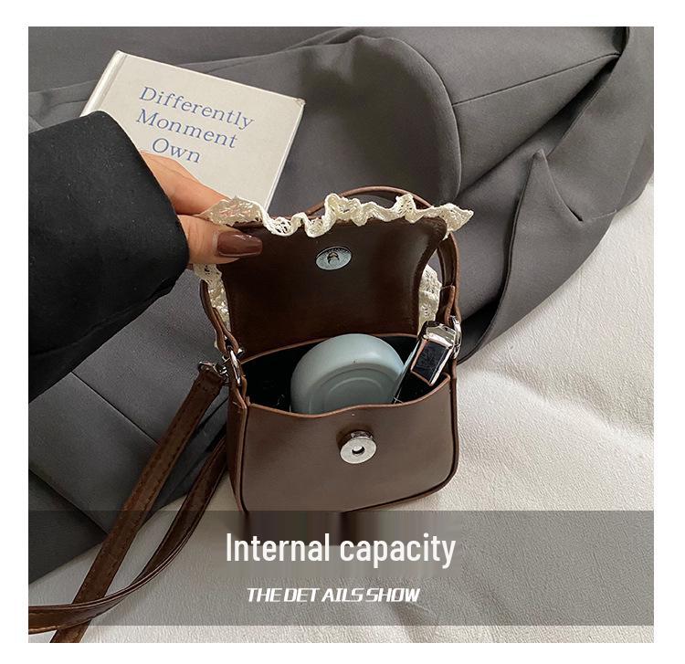 2025 Retro Kitten Girls' Lace Crossbody Bag & Coin Purse: Fashionable Parent-Child Handbag