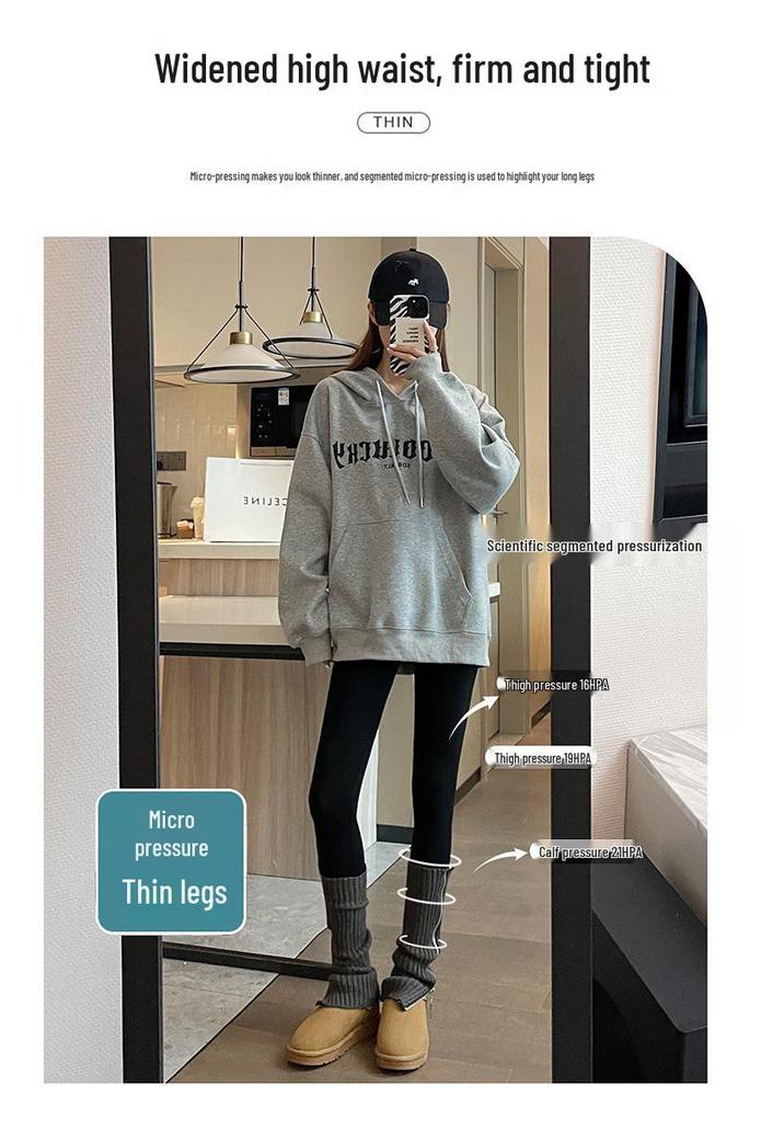 Women's Spring Slimming Yoga Pants - Thin Style, Warm Cotton, Lambswool, Butt Lifting, Base Layer