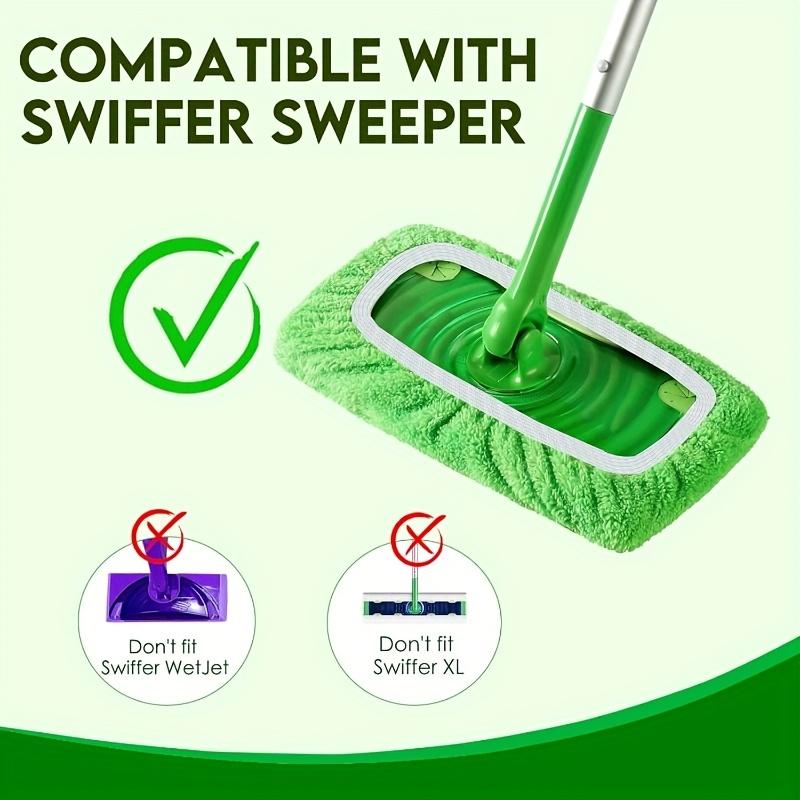 Reusable Mop Replacement Pad Set (4pcs Green), Washable & Durable, High Absorbency for Dry/Wet Cleaning, All - Season Mop Accessories