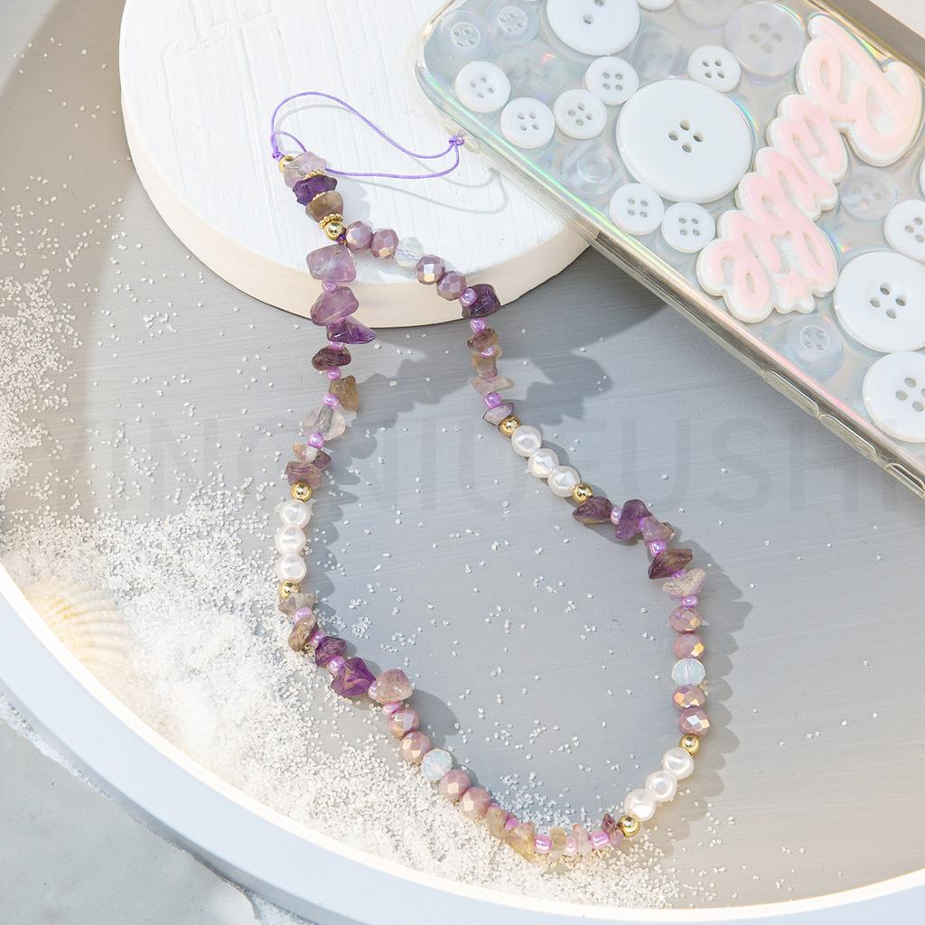 1Pc Crystal Anti-Lost Chain Cool Series Stone Summer Cell Phone Lanyard Charm Beads Chain Package Pendant Bracelet Keychain