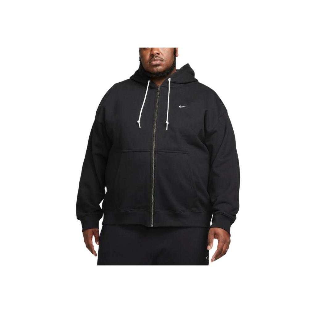 Nike Ανδρικό Φούτερ Ζακέτα Solo Swoosh Απλό Λογότυπο Χαλαρή Μαύρο DR0403-010