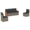 VidaXL Salon de Jardin avec Coussins 5 pcs, Canapés de Terrasse, Ensemble de Meubles de Patio, Mobilier d'Extérieur, Gris 3227530