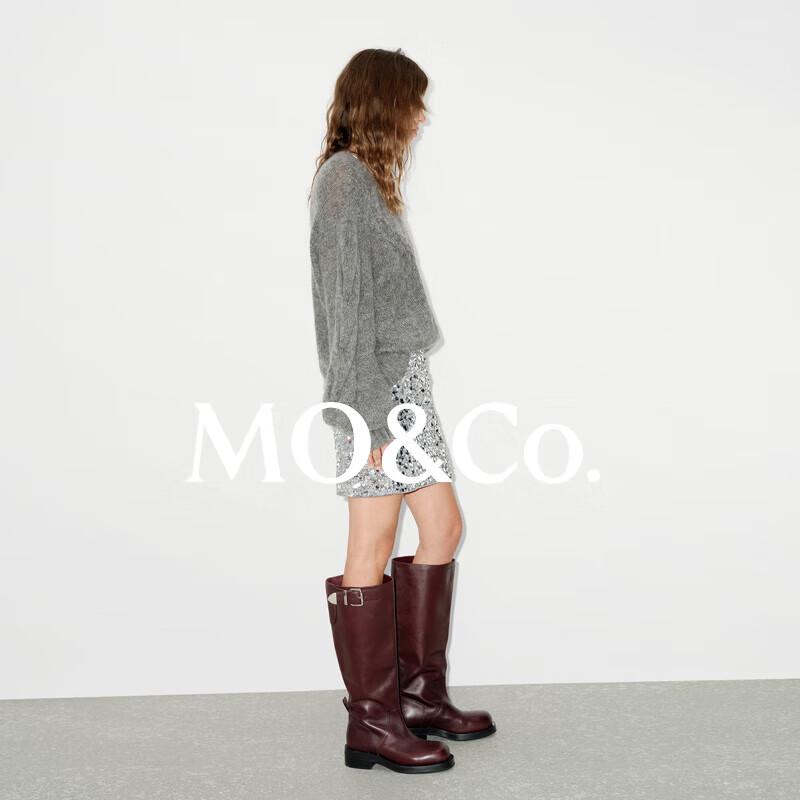 MO&Co. Qin Lan Edition Mohair Wool Cable Knit Bow Sweater