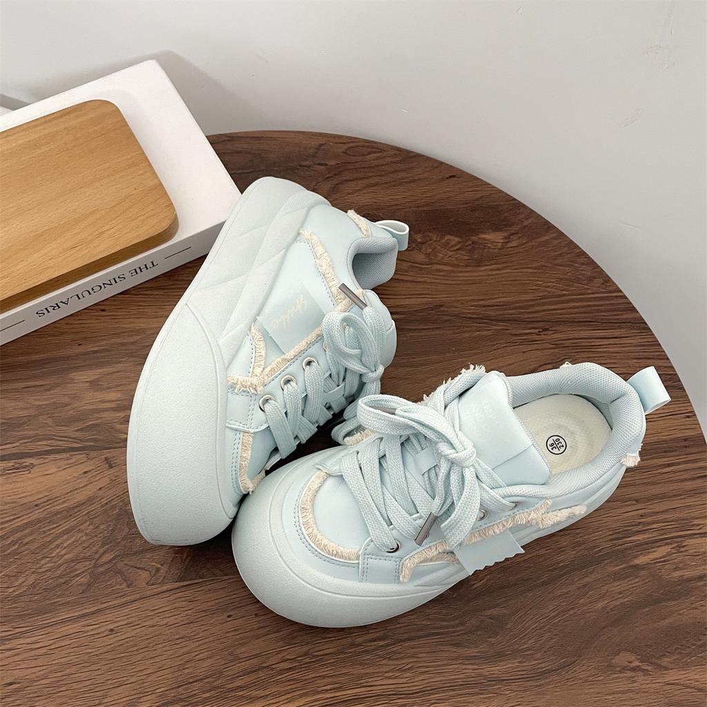 Fashion Women Flat New Wave Platform Sneakers Female Autumn New Round Toe Mixed Colors Women Casual Shoes Comfortable Breathable Loafers