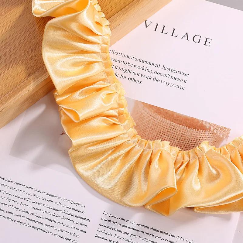 30meter Double Satin Wavy Ribbon leaf 55MM Chroma Colorful Skirt Lace Bows DIY Handmade Hair Accessories Gown Material