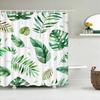 3D Printed Green Tropical Plants Shower Curtains Bathroom Waterproof Polyester Leaves Bath Curtain Shower Curtain Bath Screen