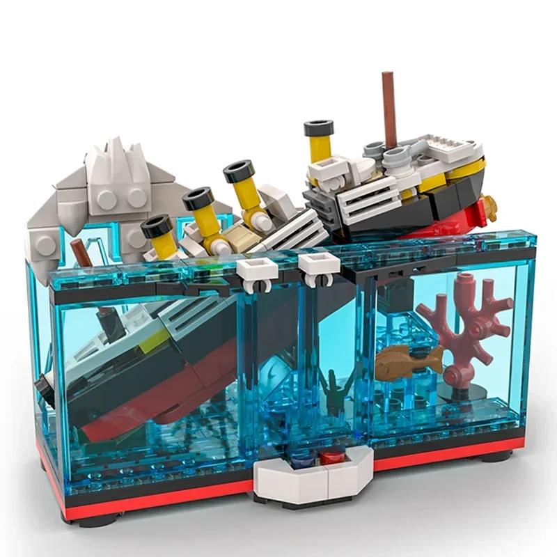 Moc Building Blocks Movie Model The Sinking Titanic Technical Bricks DIY Assembly Construction Toys For Childr Holiday Gifts