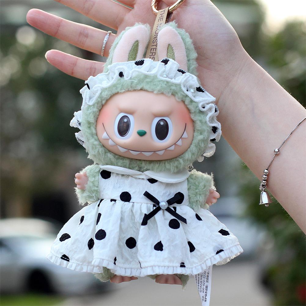 Miniature Flower Dress for 17cm Labubu Dolls Cute DIY Doll Clothes Fashion Accessories Lovely Outfit Gifts for Girls Friends