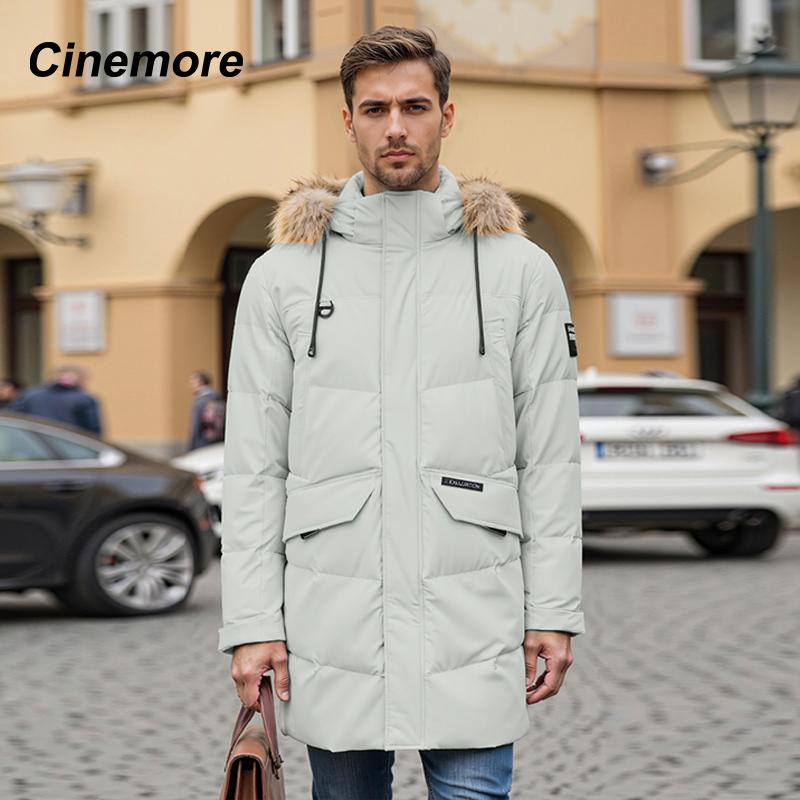 Cinemore 2025 Winter Coat Men's Down Jacket with Pockets, Warm, Drawstring, Hooded, Short Parka Men's 8039