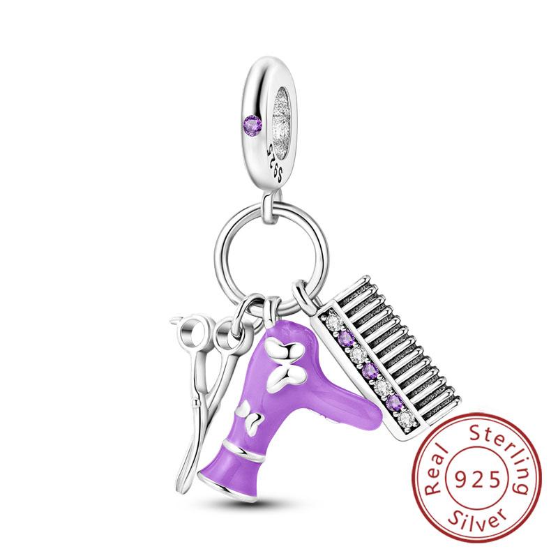 Fit Original Copper Charms Beads Bow Perfume Bottle Pink Charms For Women Fine Diy Birthday Jewelry Gifts