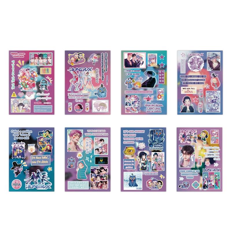 8 Pcs Cute Kpop Demon Hunters Cut Film Collage Stickers Derpy Tiger Graffiti Diy Phone Case Laptop Cool Scrapbooking Stickers