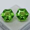 NATURAL Peridot Green 19.00 Ct CERTIFIED Stone Gemstone FANCY CUT Faceted Pair