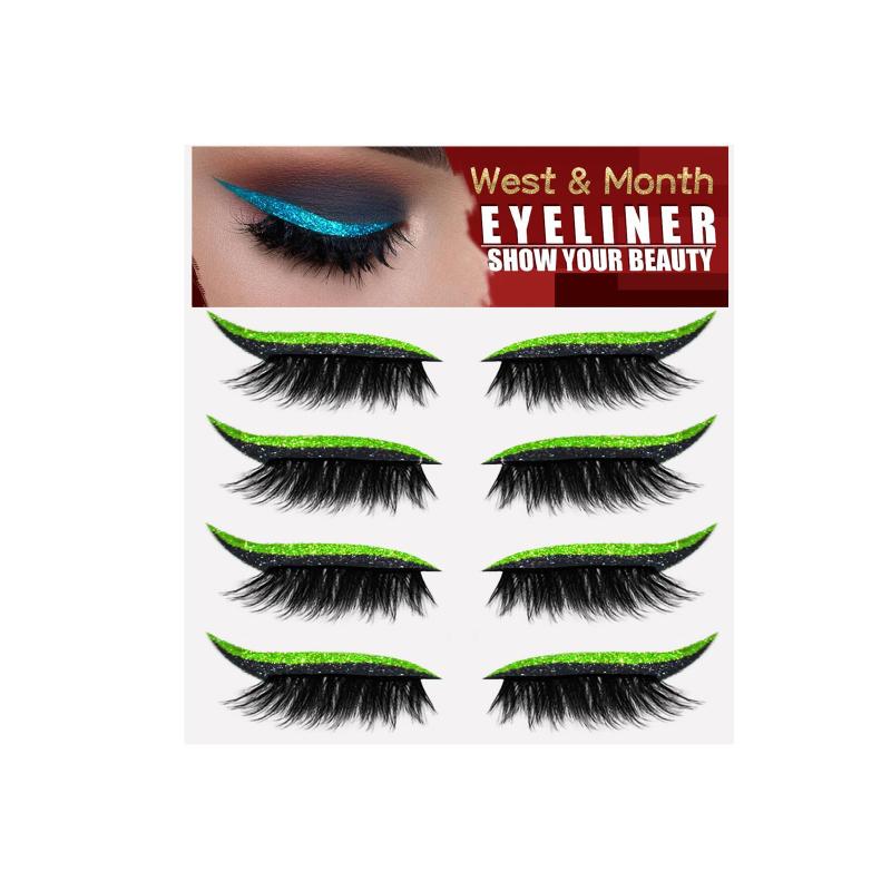 Eyeliner Autoadesivo Adesivi per Ciglia Riutilizzabili Glitterato Lucido Aspetto Naturale Impermeabile Trucco per Festival Festa