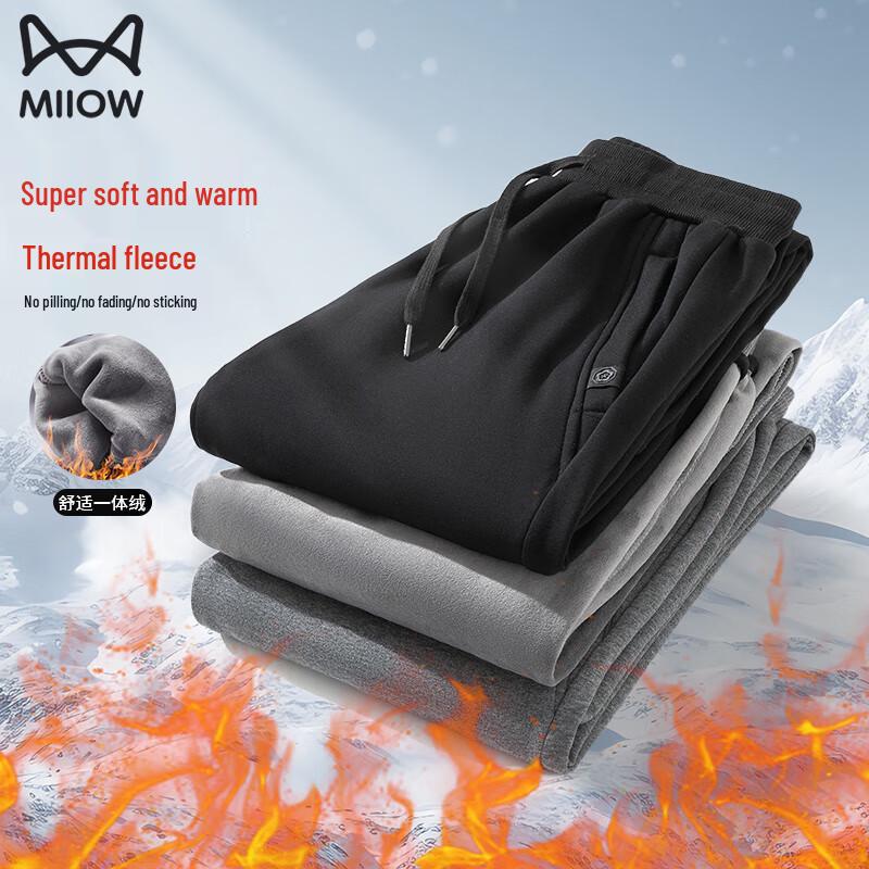 

MiiOW Men s Autumn/Winter Thickened Fleece Sweatpants L