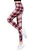 Frühling Herbst Dünne Milchseide Karierte Leggings, Dehnbare Skinny Knöchellange Hosen für Damen Außenbekleidung