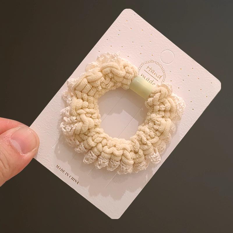 2025 Gumička do vlasů s krajkovým okrajem a sladkou vůní – Dámská gumička ve stylu tenkého střeva na drdoly a vlasové doplňky