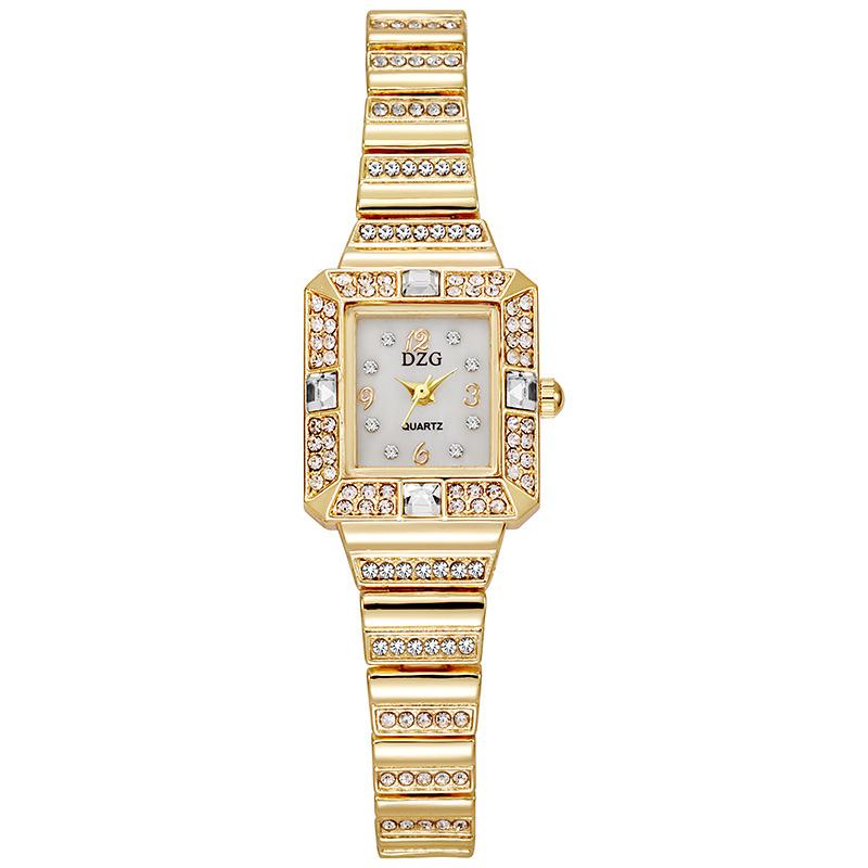 New Luxury High Quality Fashion Rhinestone Women Watch Square Small Clock Steel Wristwatch Lady Watches for Ladies Montre Femme