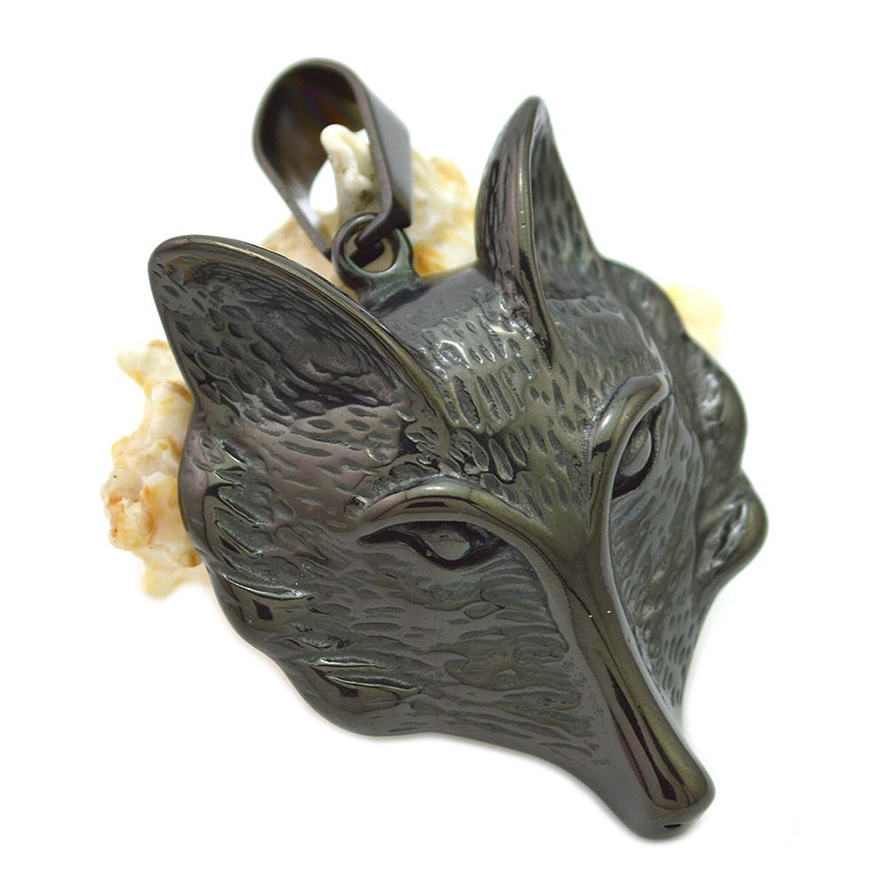 Stainless Steel Charm Nine Tailed Fox Pendant Animal Fox Head Pendants