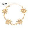 Retro Bohemian Earrings Bracelet Double Sun Spiral Pendant Ethnic Style Micro-Paved Cubic Zirconia Inlaid Shape Drop Jewelry Gift