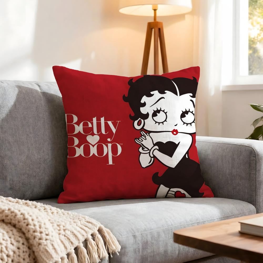 Character Betty Boop Cushion Cover 1Pcs Decorative Covers Soft Cushion Case For Sofa Couch Decor 40X40 45X45 Pillowcases