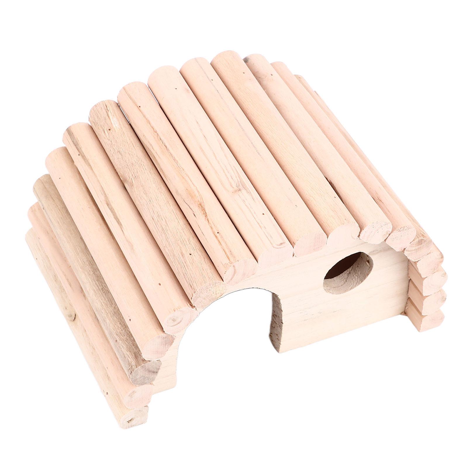 Деревянный домик для хомяка Милый арочный формы Теплый Безопасный Прочный Деревянный домик для морских свинок для хомяков, песчанок, крыс, мелких животных