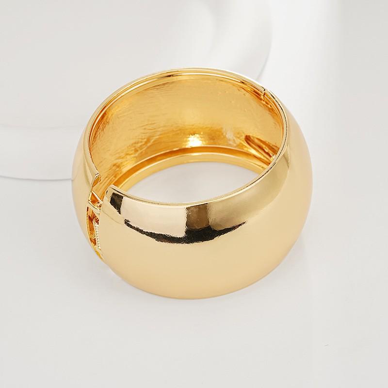 Interlocking Ring Open Bangle - European & American Light Luxury Design for Women