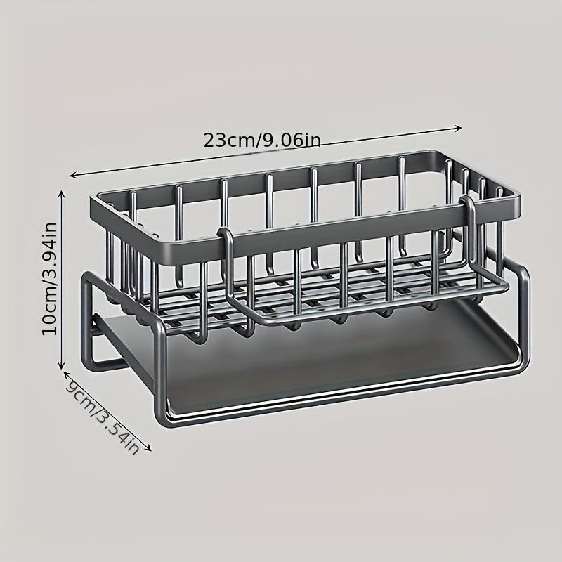

Kitchen Cloth Rack, Storage Rack, Drain Rack, Basket, Faucet, Sink, Dishwashing Sponge Sink Box серый