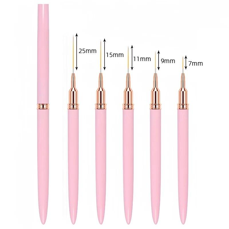 

5pcs Professional Nail Art Liners Striping Brushes Tool Ultra-thin Line Detail Drawing Painting Brushes Manicure Pen Tools