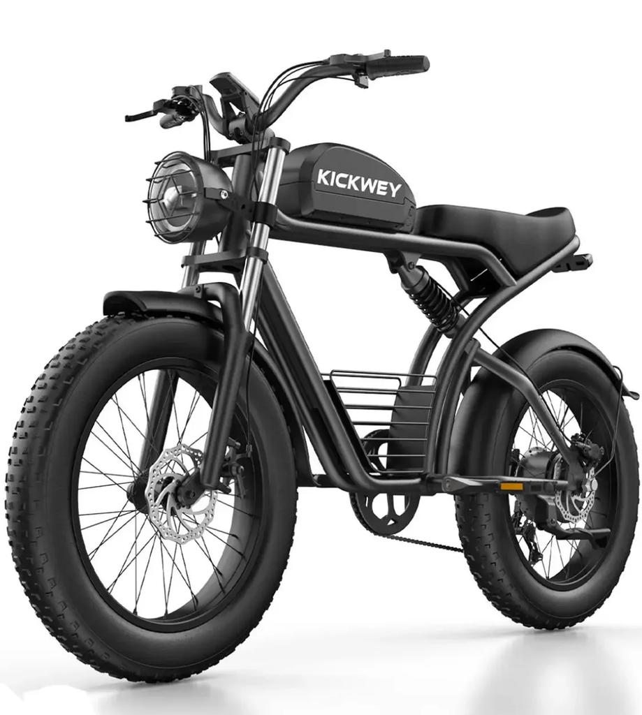 KICKWEY K7 Bicicletta Elettrica per Adulti 1500W Batteria 48V23Ah Ruote Grasse da 20 Pollici Bicicletta Elettrica da Uomo per Tutti i Terreni