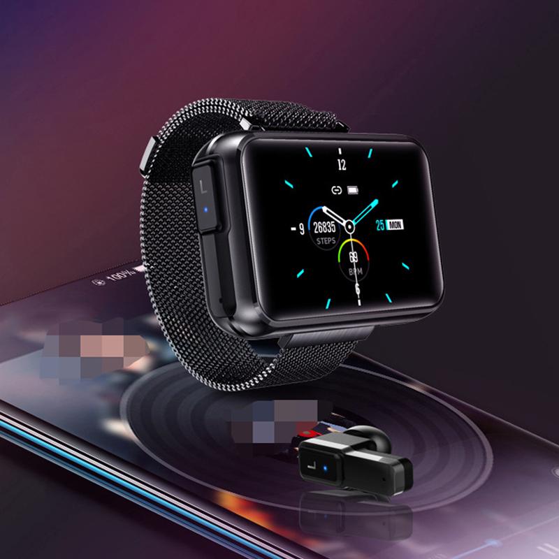 Smartwatch Auricolare Bluetooth Due-in-Uno TWS Chiamata Binaurale Esercizio Misuratore di Frequenza Cardiaca Passi 1,4 pollici