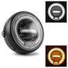 6.5 Inch Round LED Motorcycle Headlight with Brackets Assembly Suitable for Custom Bikes Cafe Racers Enhanced Visibility