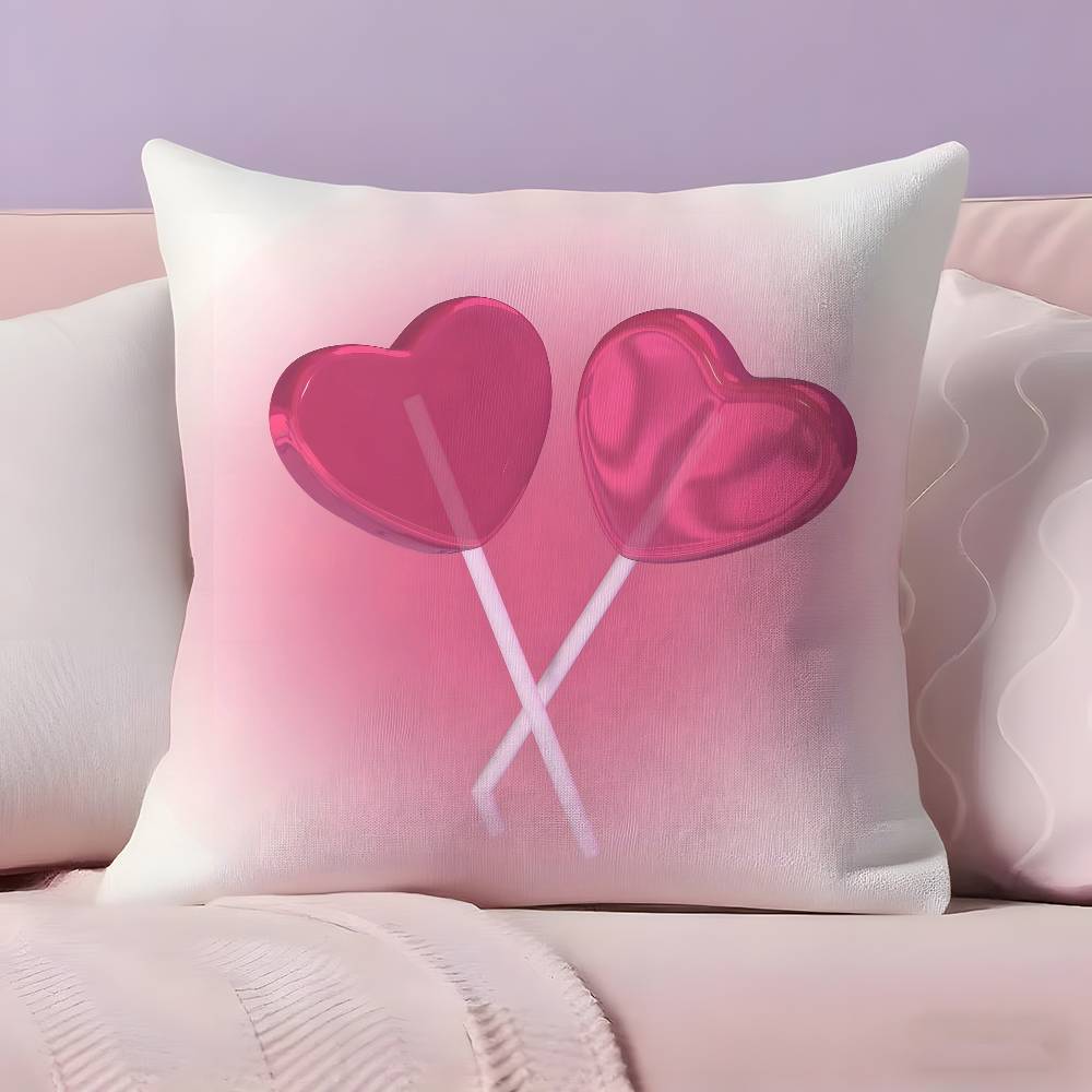 sweet pink candy Pillow Case  Ultra Soft Skin Friendly Fabric Cloud Like Comfort & Concealed Zipper