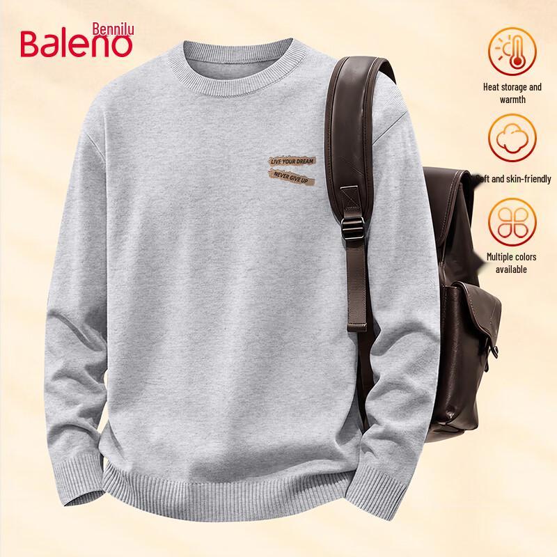 Baleno Men's Winter Fleece-Lined Crewneck Pullover Sweater